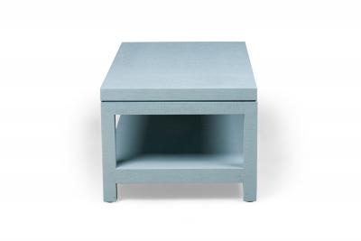 Customizable Asian Painted Raffia Wrapped Coffee Table With Reveal