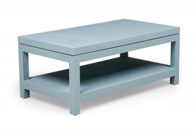 Customizable Asian Painted Raffia Wrapped Coffee Table With Reveal
