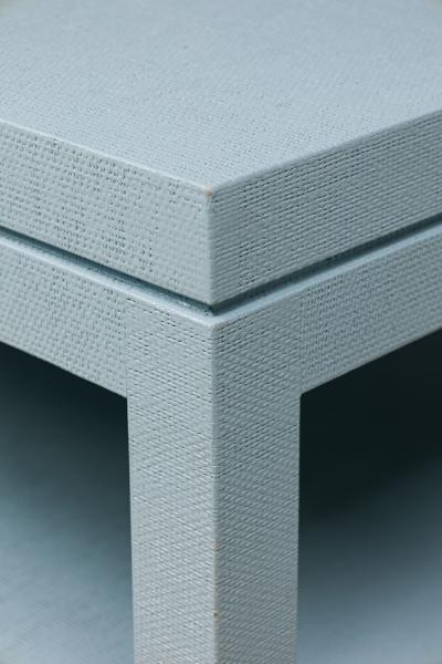 Customizable Asian Painted Raffia Wrapped Coffee Table With Reveal