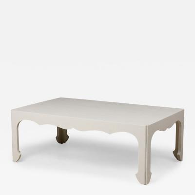Customizable Asian Style Painted Raffia Wrapped Coffee Table Made to Order 