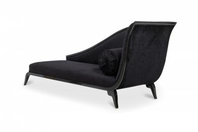 Customizable French Art Deco Lacquered and Upholstered Sleigh Recamier Made to
