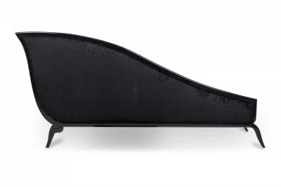 Customizable French Art Deco Lacquered and Upholstered Sleigh Recamier Made to