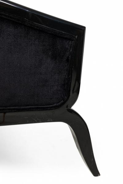 Customizable French Art Deco Lacquered and Upholstered Sleigh Recamier Made to