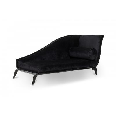 Customizable French Art Deco Lacquered and Upholstered Sleigh Recamier Made to