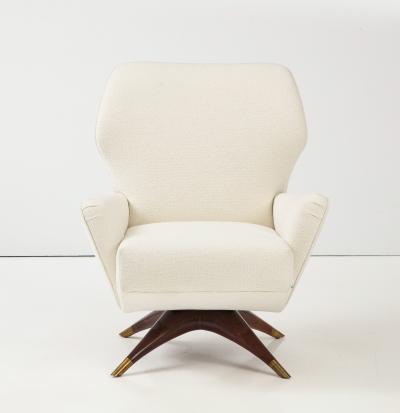 Customizable Modernist Club Chair in swivel or stationary base