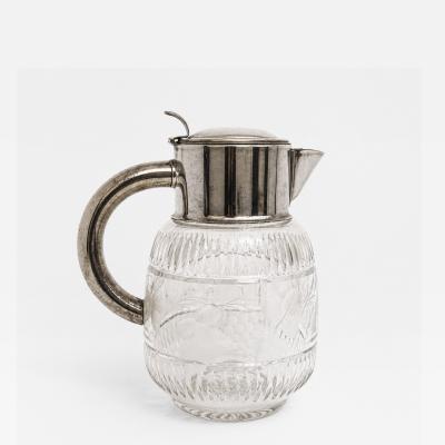 Cut Crystal Silver plated Cooling Pitcher 1960s 
