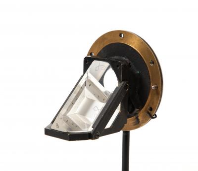 Cut Glass Steel and Brass Glass Lens