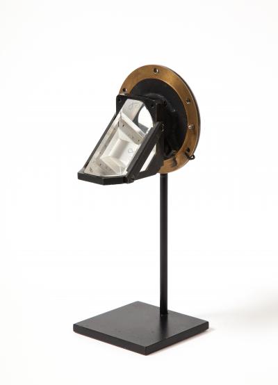 Cut Glass Steel and Brass Glass Lens