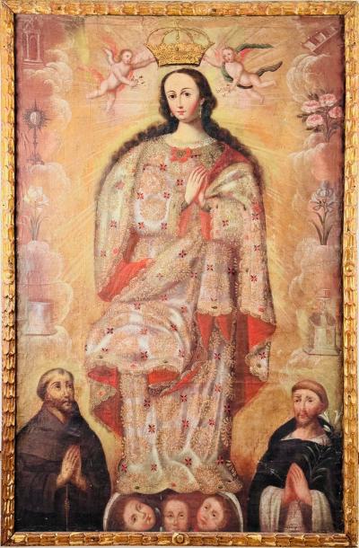Cuzco School 18th Century Coronaci n de la Virgen
