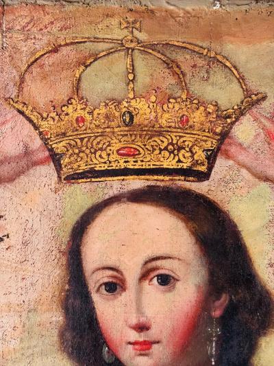 Cuzco School 18th Century Coronaci n de la Virgen