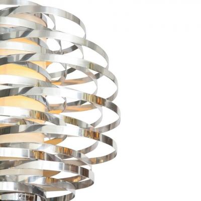 Cyclone Chandelier Aluminum Metallic Chrome Bands