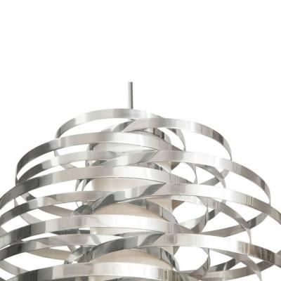 Cyclone Chandelier Aluminum Metallic Chrome Bands