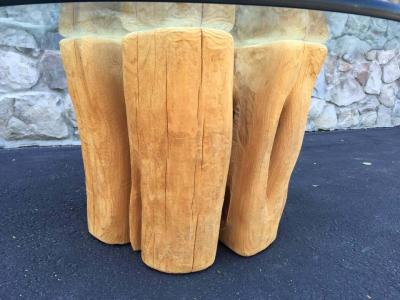 Cypress Wood Tree Trunk Coffee Table