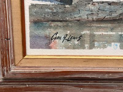 Cyril Arthur Lewis 20th Century Water Color The Old Granary Tea House by Cyril Arthur Lewis