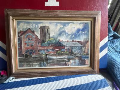 Cyril Arthur Lewis 20th Century Water Color The Old Granary Tea House by Cyril Arthur Lewis