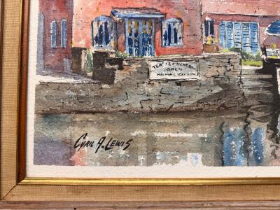 Cyril Arthur Lewis 20th Century Water Color The Old Granary Tea House by Cyril Arthur Lewis