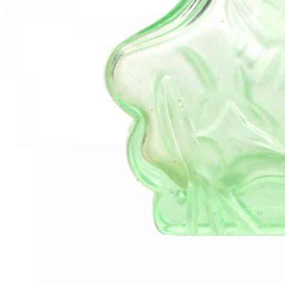 Czech Art Deco Green Tinted Glass Perfume Bottle