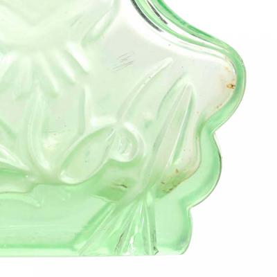 Czech Art Deco Green Tinted Glass Perfume Bottle