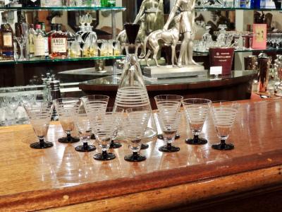 Czech Streamline Art Deco Decanter Set