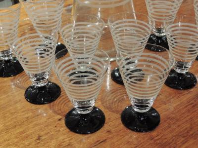 Czech Streamline Art Deco Decanter Set