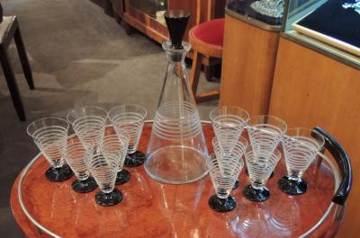 Czech Streamline Art Deco Decanter Set