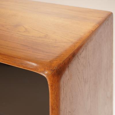 DANISH BAR CABINET WITH PAINTED SLIDING DOORS 1960 