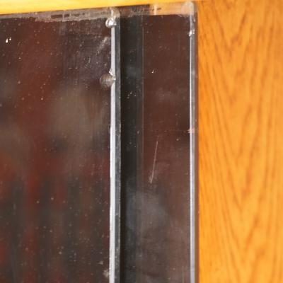 DANISH BAR CABINET WITH PAINTED SLIDING DOORS 1960 