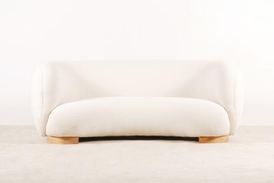DANISH THREE SEAT CURVED SOFA 1940