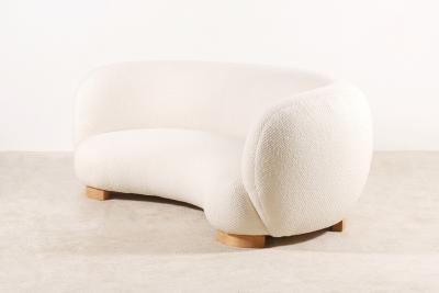 DANISH THREE SEAT CURVED SOFA 1940