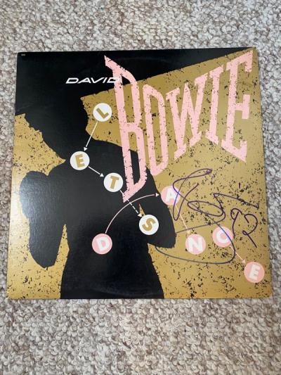 DAVID BOWIE LETS DANCE AUTOGRAPHED ALBUM COVER
