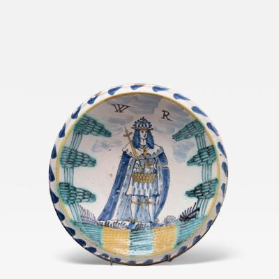 DELFT CHARGER DEPICTING KING WILLIAM