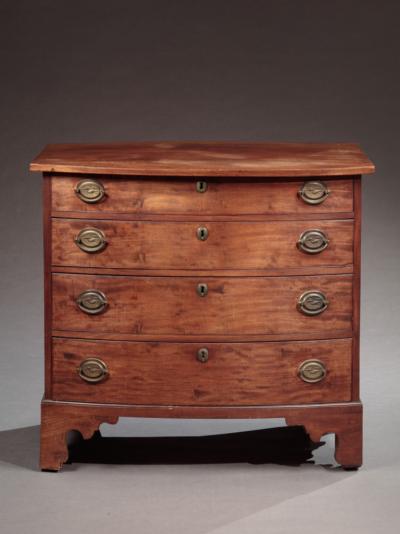 DIMINUTIVE BOWFRONT CHEST OF DRAWERS