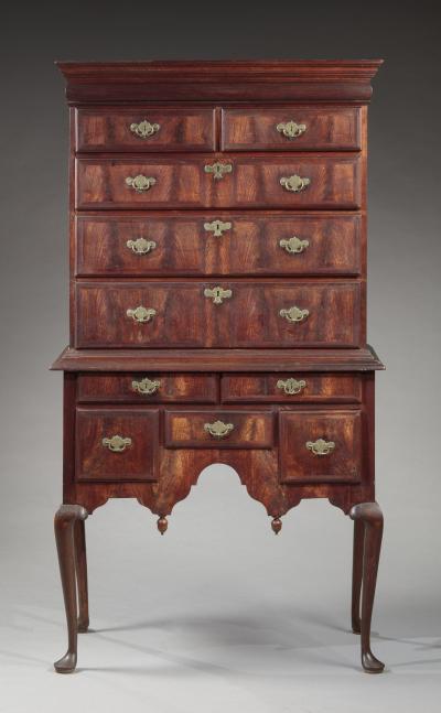 DIMINUTIVE QUEEN ANNE HIGH CHEST OF DRAWERS