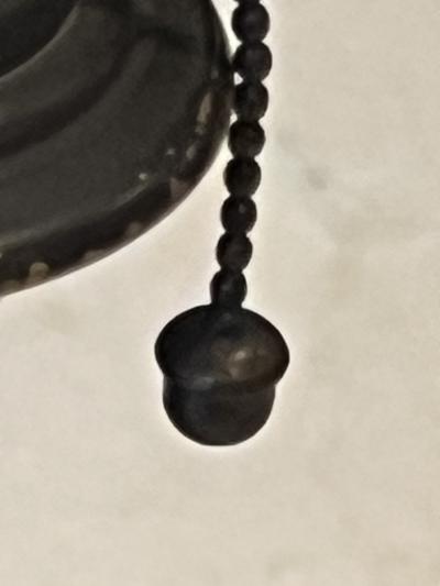 DIMUNITIVE ASIAN POTTERY LAMP WITH WOOD AND BRONZE BASE