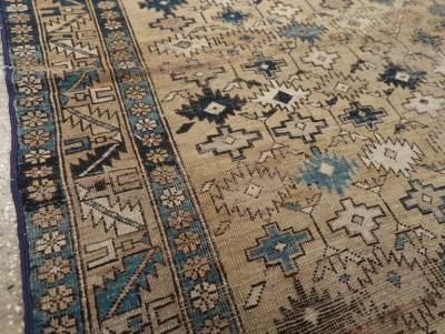 DISTRESSED ANTIQUE CAUCASIAN SHIRVAN SQUARE ACCENT RUG