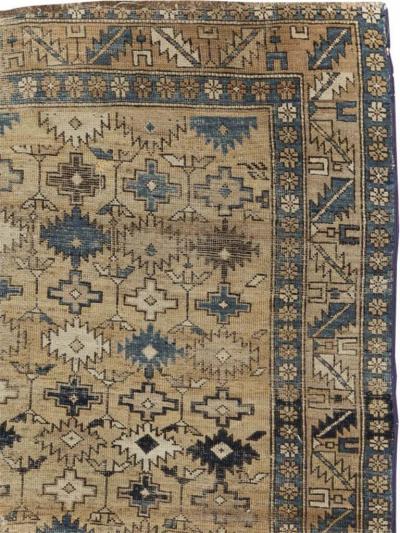 DISTRESSED ANTIQUE CAUCASIAN SHIRVAN SQUARE ACCENT RUG
