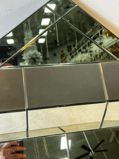 DRAMATIC MONUMENTAL MODERN FACETED MIRROR