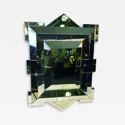 DRAMATIC MONUMENTAL MODERN FACETED MIRROR