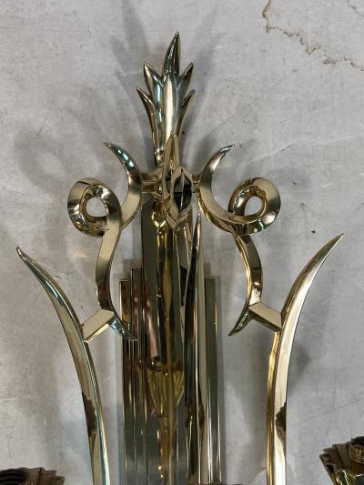 Dagobert Peche INCREDIBLE MONUMENTAL RARE POLISHED EIGHT LIGHT BRASS SCONCE BY DAGOBERT PECHE