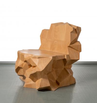 Dagoberto Rodriguez Mineral Faceted Sculptural Chair in Wood by Dagoberto Rodriguez
