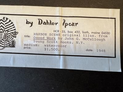 Dahlov Ipcar Harbor Scene Golden Gate Bridge Mid Century Illustration Female Illustrator