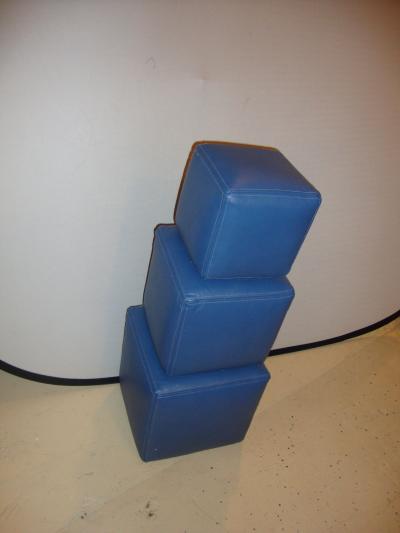 Dakota Jackson Group of Three Leather Cubes Seats