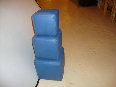 Dakota Jackson Group of Three Leather Cubes Seats