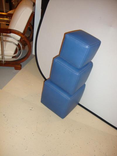 Dakota Jackson Group of Three Leather Cubes Seats