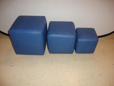 Dakota Jackson Group of Three Leather Cubes Seats