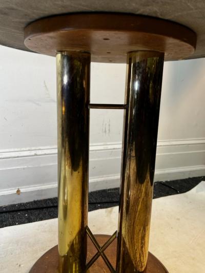 Dakota Jackson POST MODERN BRASS AND BLACK MARBLE TABLES