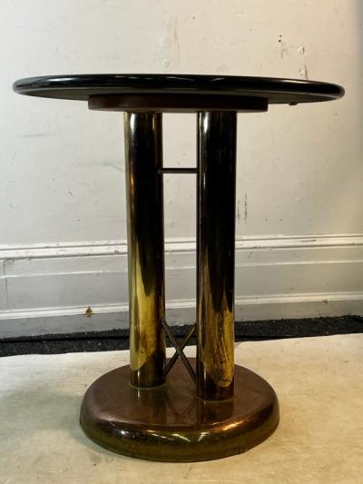 Dakota Jackson POST MODERN BRASS AND BLACK MARBLE TABLES