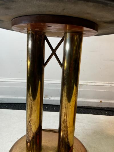 Dakota Jackson POST MODERN BRASS AND BLACK MARBLE TABLES