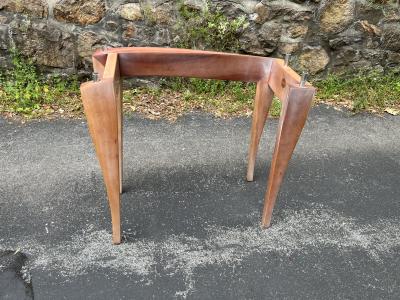 Dakota Jackson POST MODERN GREEN MARBLE AND CURVED WOOD CONSOLE BY DAKOTA JACKSON
