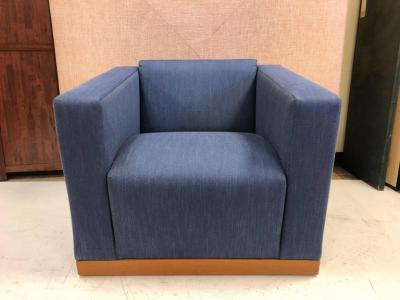 Dakota Jackson Pair of Dakota Jackson Lounge Chairs with Matching Ottoman